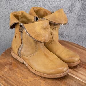 A.S.98 Airstep Biker Leather Layered Ankle Brown Boots Women's EUR 36 US 5.5